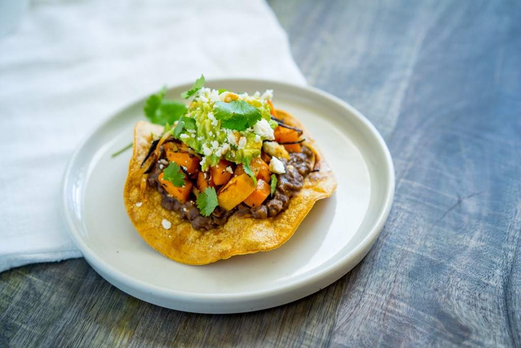 Butternut Squash and Black Bean Tostadas